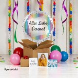 Ballongruß: Regenbogenstreifen - Personalisiert -...