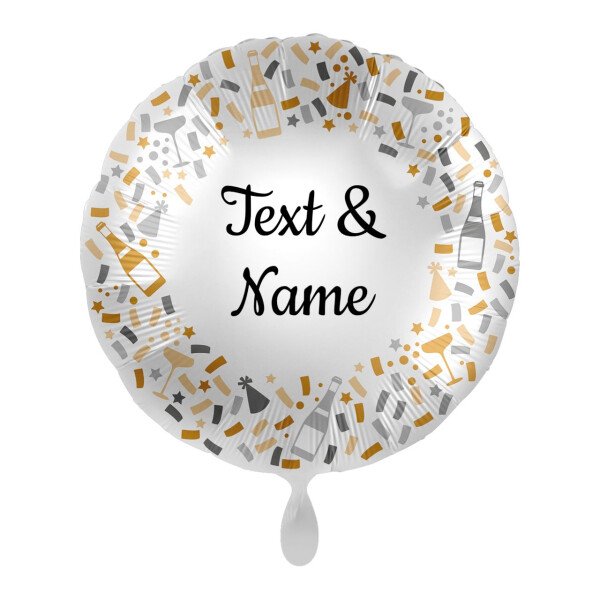 Ballongruß: Konfetti Party - Personalisiert - 35 cm