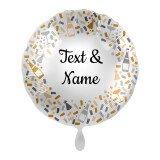 Ballongruß: Konfetti Party - Personalisiert - 35 cm