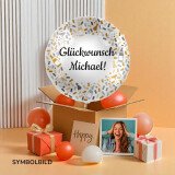 Ballongruß: Konfetti Party - Personalisiert - 35 cm