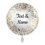 Ballongruß: Konfetti Party - Personalisiert - 35 cm