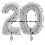 Folienballon Zahlen 20 - Farbe wählbar - 100 cm