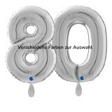 Folienballon Zahlen 80 - Farbe wählbar - 66 cm