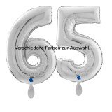 Folienballon Zahlen 65 - Farbe wählbar - 66 cm