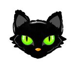 Folienballon Katze - Grüne Augen -  64 cm