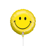 Mini-Folienballon auf Stab Smiley - 20 cm