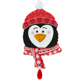 Folienballon Pinguin - Schal & Mütze - 86 cm