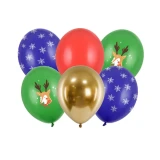 6 Ballons Weihnachts-Mix - 30 cm