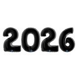 Folienballon Zahlen 2026 - Schwarz