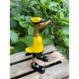 Geschenkgruß: Holzente Radfahrer - 25 cm