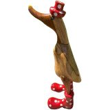 Geschenkgruß: Holzente Hut & Gummistiefel - Rot...