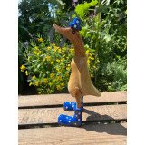 Geschenkgruß: Holzente Hut & Gummistiefel -...