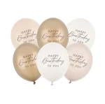 6 Ballons Happy Birthday to you - Beige-Mix - 30 cm