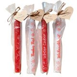 Stabkerze Tüte Licht Weihnachten - 20 x 2 cm -...