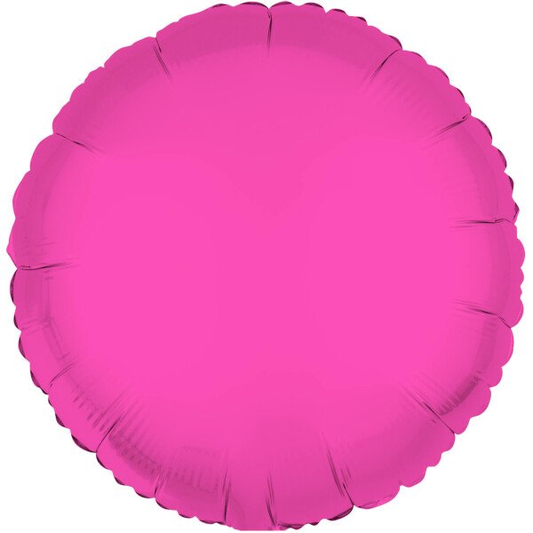 Folienballon Rund Neon Pink - leuchtet bei Schwarzlicht - 50 cm