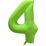 Folienballon Zahl 4 - Neon Grün - leuchtet bei...