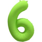 Folienballon Zahl 6 - Neon Grün - leuchtet bei...