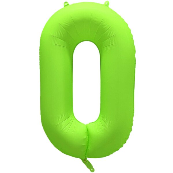 Folienballon Zahl 0 - Neon Grün - leuchtet bei Schwarzlicht - 100 cm