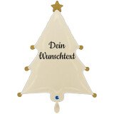 Ballongruß: Tannenbaum Creme - Personalisiert - 60 cm