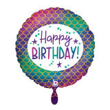 Ballongruß: Happy Birthday Meerjungfrau - Glitter -...