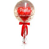 Ballongruß: Bubble Herz-Ballon im Ballon -...