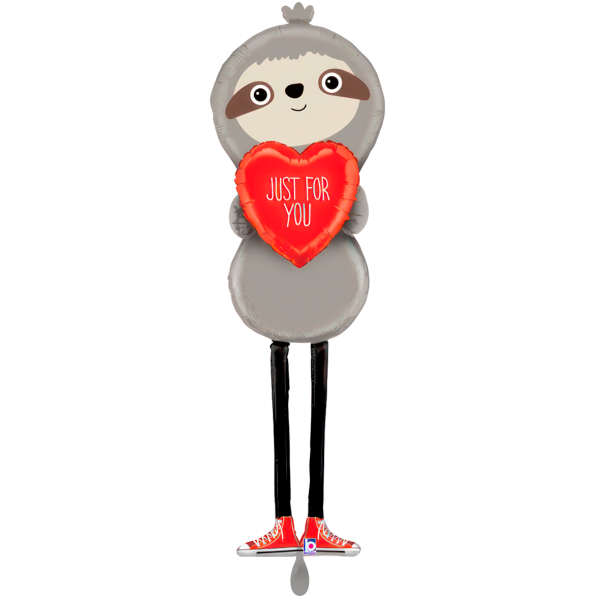 Folienballon Airwalker Faultier mit Herz - 190 cm