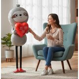 Ballongruß XL: Airwalker Faultier mit Herz Just for...