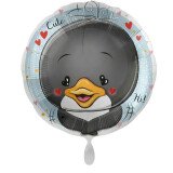 Ballongruß: Pinguin - Herzchen -  35 cm
