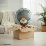 Ballongruß: Pinguin - Herzchen -  35 cm