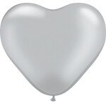Herzballons Silber - 30 cm