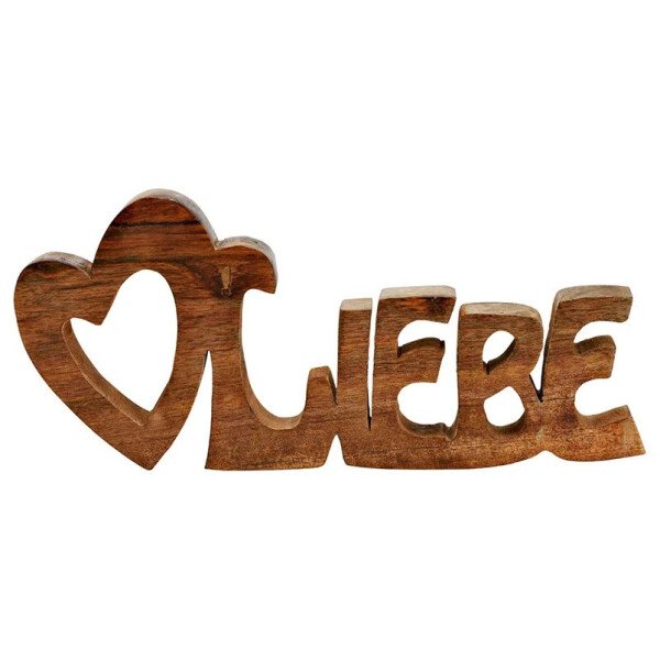 Aufsteller Schriftzug Liebe - Mangoholz - 33 x 15 x 3cm