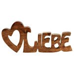 Aufsteller Schriftzug Liebe - Mangoholz - 33 x 15 x 3cm