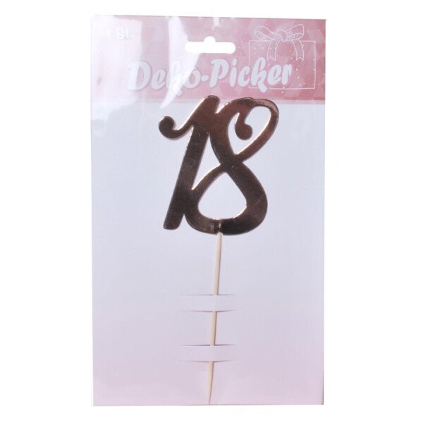Cake Topper Tortendeko 18  - rosegold -  17,5 cm