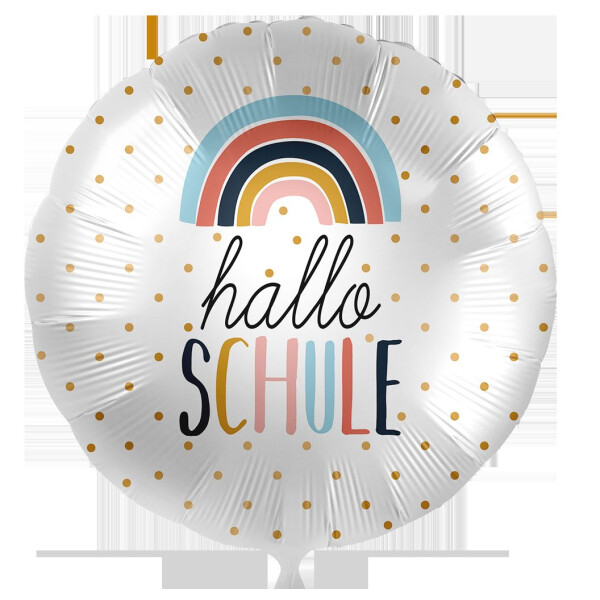 Folienballon Hallo Schule - Regenbogen - 43 cm