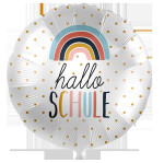 Folienballon Hallo Schule - Regenbogen - 43 cm