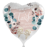 Folienherz Zur Taufe die besten Wünsche -  45 cm