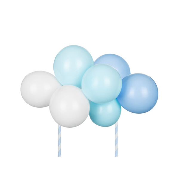 DIY Cake Topper Tortendeko Ballons - Hellblau Weiß