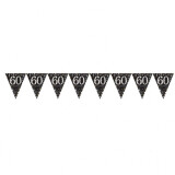 Wimpelkette 60 - Schwarz Silber Gold - 4 Meter