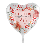 Ballongruß: Herz Rubinhochzeit - 35 cm
