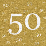Servietten 50 - Gold Prägung- 33 x 33 cm - 20 St.