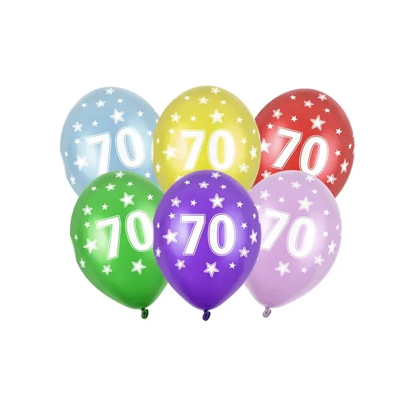 5 Zahlenballons 70 Bunt - 30 cm