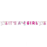 Girlande It`s a Girl - Storch Kinderwagen - 1,7 Meter