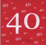 Servietten 40 Rot - 33 x 33 cm - 20 St.