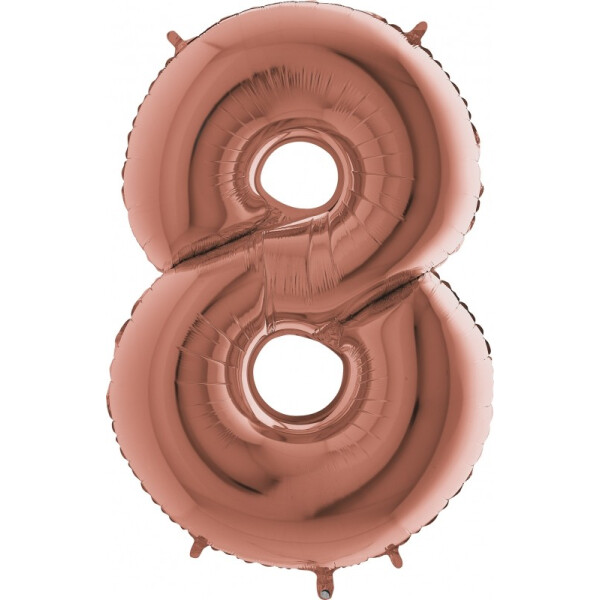 Folienballon Zahl 8 - Rosegold - 100 cm