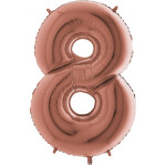 Folienballon Zahl 8 - Rosegold - 100 cm