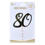 Cake Topper Tortendeko 80 - Gold - 20,5 cm