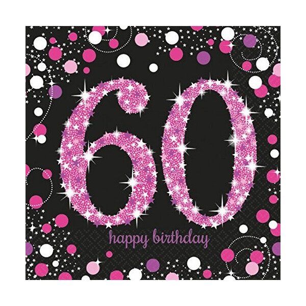 Servietten 60 - Schwarz Pink - 33 x 33 cm - 16 St.