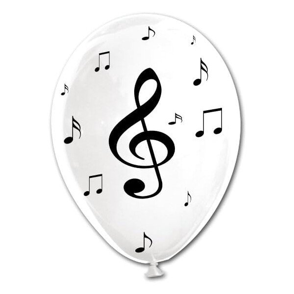 10 Ballons Noten Notenschlüssel - 30 cm