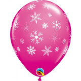 5 Ballons Schneeflocken - Pink - 30 cm