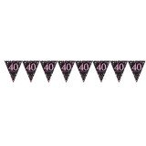 Wimpelkette 40 - Schwarz Pink - 4 Meter